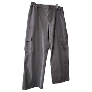 Lepunuo Cargo Pants Women's Size XXLarge Elastic Waist Gray  Cargo Pockets Denim
